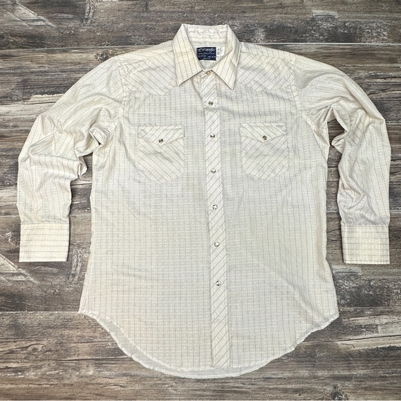 Wrangler Other - Vintage Wrangler Shirt - Western Pearl Snap Shirt - USA Made - Men’s L - 16.5x33